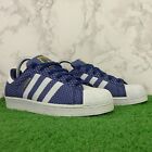 Adidas Superstar Trainers Size 5.5 Womens Blue Sports Shoes Running Shell Toe
