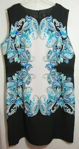 Vestido ILE Elástico Multicolor Cremallera Trasera Hasta la Rodilla Sin Mangas Talla 18 Nuevo con Etiquetas - Imagen 1 de 4