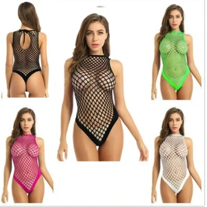 Damen durchsichtig Netz Body Bodystocking Dessous Netz Babydoll Nachtwäsche - Bild 1 von 79