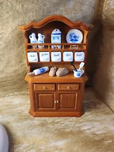 Reutter Buffet Küchenschrank gefüllt mit Porzellan 1:12 sehr Selten Top Zustand - Bild 1 von 6