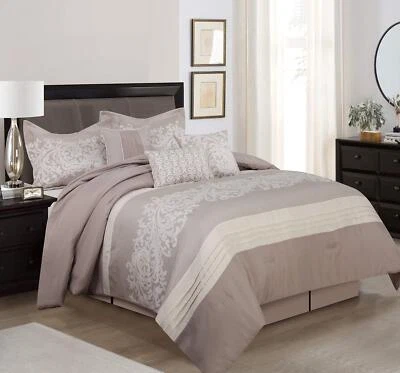 Juego de edredón Stratford Park Royalty 7 piezas, Queen, beige Foto 1 de 4