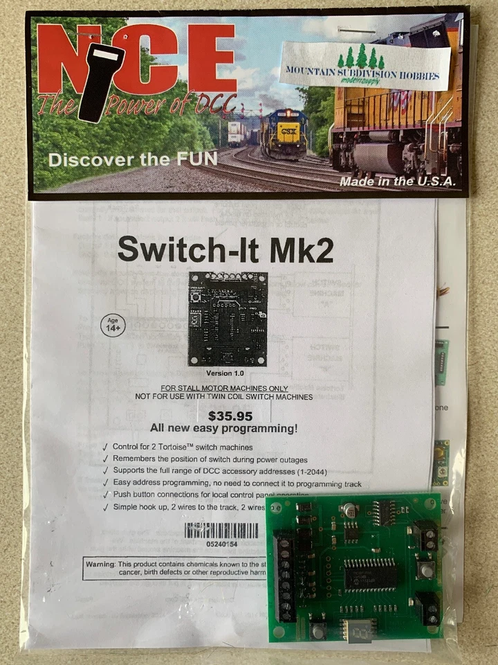 NCE 154 Switch-It Mk2 DCC Accessory decoder: control 2 Tortoise Motors  $5 Offer - Image 1 of 1