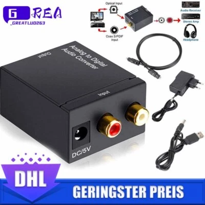 Audio Konverter Wandler Digital mit optischem Kabel Analog Digital Converter - Bild 1 von 4