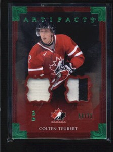 COLTEN TEUBERT 2013/14 UD ARTIFACTS DUAL PATCH JERSEY #58/75 (BV=$15) AG1170