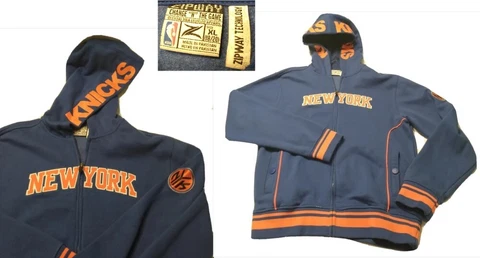 New York Knicks Hoodie Jacket Youth XL 18/20 NBA Apparel Zipway NY Sweater EUC Cover