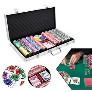 Pokerset Pokerkoffer 500 Chips Poker Set Laser Pokerchips Aluminiumkoffer Silber - Bild 1 von 12