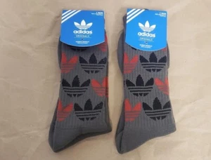 NEW ADIDAS ORIGINAL SOCKS LOGO 2 PAIRS SHOE SIZE 6-12 - Picture 1 of 4