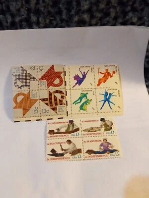 MINT NH OG THREE 13 CENT STAMP BLOCKS CV 9.40 - Image 1 of 4