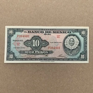 1963 Mexico 10 Pesos Banknote Tehuana Currency Mexican Paper Money Mexicano - Picture 1 of 4