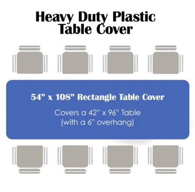 Pack de 12 manteles rectangulares de plástico desechables redondos de plástico Foto 1 de 2