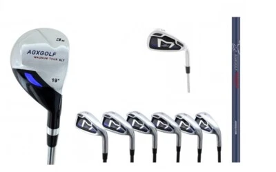 AGXGOLF LADIES GRAPHITE XLT IRON SET. ALL LENGTHS: w3 HY; (5) + 6, 7, 8 & 9 + PW - Image 1 of 4