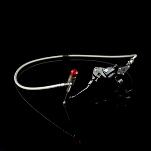 1.2M Oil Hose Hydraulic Foldable Clutch Levers Master Cylinder Black Motorcycle - Picture 1 of 7