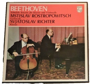 2 x VINYL BOX LP SET by ROSTROPOWITSCH & RICHTER / BEETHOVEN - 835 182/83 AY - Picture 1 of 3