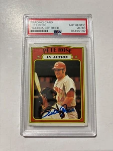 Pete Rose Signed 1972 Topps IA #560 Autograph PSA/DNA blue sharpie In Action - Picture 1 of 6