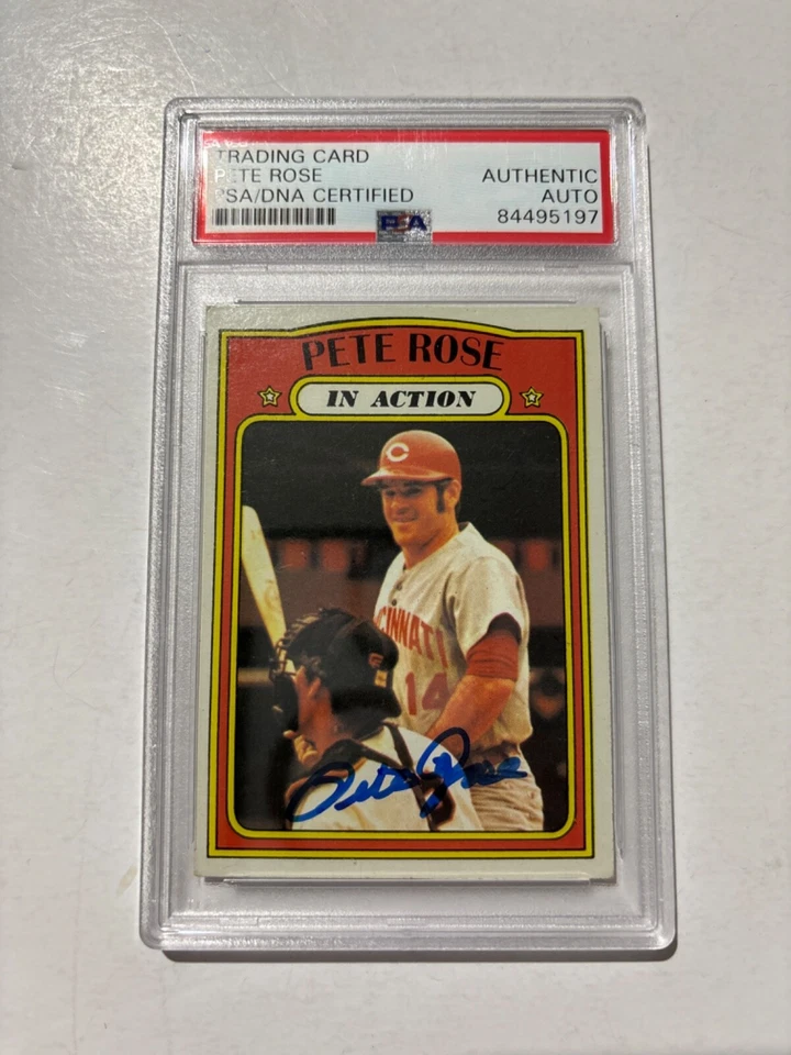 Pete Rose 签名 1972 Topps IA #560 亲笔签名 PSA/DNA 蓝色夏普行动 — 第 1/4 张图片