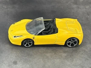 Hot Wheels Ferrari 458 Spyder Yellow 2012 New Models 25/50 | 1/64 Diecast Loose - Picture 1 of 9