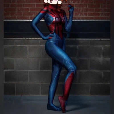 New Spider-Women Jumpsuit Spider Girl Cosplay Costume Adult Kids Halloween Party - Image 1 of 4