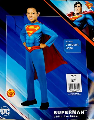 Halloween Superman Boys Costume Small Size 6 Dress Up Jumpsuit and Cape - Image 1 of 4