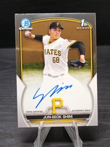 2023 Bowman Chrome #CPA-JSH Jun-Seok Shim 1st Chrome Prospect Base Auto Pirates 