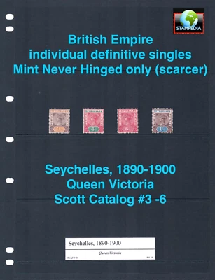 Valor Scott de $41,25 - 1890-1900 SEYCHELLES Reina Victoria MNH NH UMM Foto 1 de 4