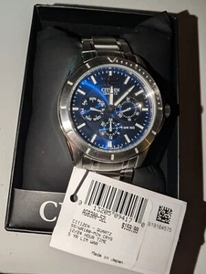 CITIZEN Stainless Steel Blue Chronograph Dial 100M Quartz Watch 6329 - S075556 - Picture 1 of 7