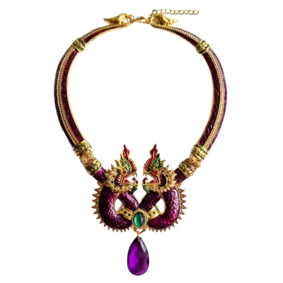 Collar Naga Amuleto Riqueza Colgante Talismán Tailandés Buda Dragón Mágico Gema de la Suerte Foto 1 de 4