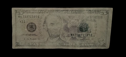 $5 Dollar Bill Insufficient Missing Ink Error Note Paper Money Cover