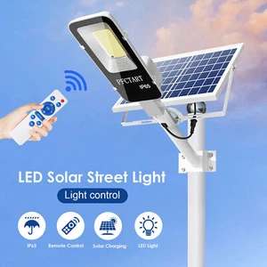 PFCTART Super Bright LED Solar Street Light Dusk to Dawn Road Lamp+Arm+Remote - Picture 1 of 12