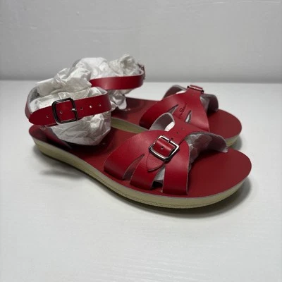 Sandalias rojas Sun San Surfer-dos correas-cuero niños pequeños talla 5 NUEVAS Foto 1 de 4