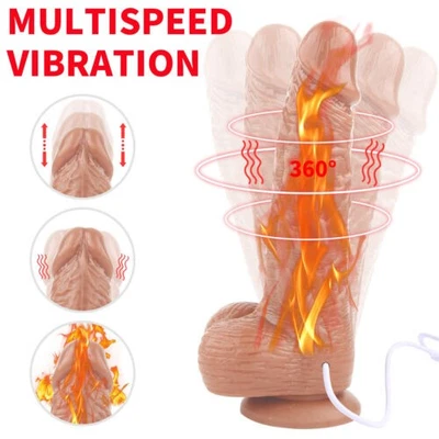 21CM Realistic Dildoes Thrusting Vibrating Heating Sex Toy for Women Masturbater - Image 1 of 4
