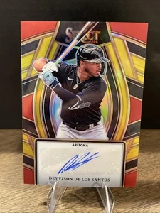 2024 Panini Select Baseball Deyvison De Los Santos AUTO GOLD /10 SSP Marlins - Bild 1 von 3