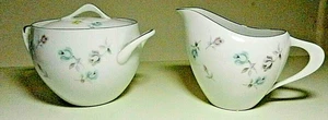 VTG SANGO Bouquet CREAM & SUGAR BOWL w/Lid SHABBY CHiC FLORAL MCM ReTrO-JAPAN - Picture 1 of 7