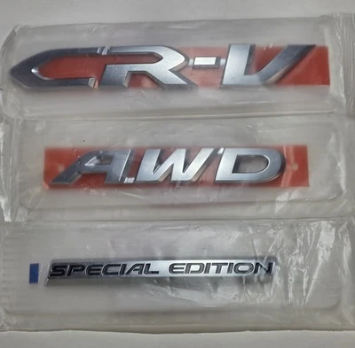12 13 14 15 16 HONDA CRV CR-V AWD EDICIÓN ESPECIAL Juego de Insignias Logotipo Cromo Trasero Foto 1 de 2