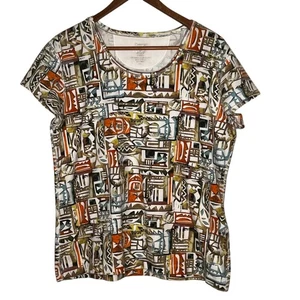 Camiseta de manga corta Zenergy By Chico’s talla 3 (US XL 16) multicolor abstracto - Imagen 1 de 14