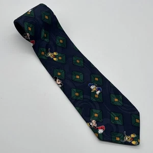 Mickey Inc. Disney 100% Silk Neck Tie Mickey Mouse Donald Duck Goofy 52" X 4" - Picture 1 of 4