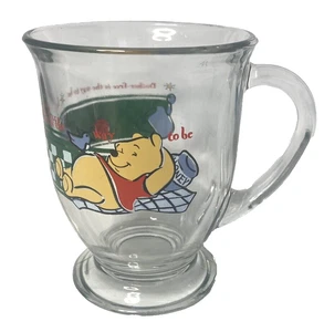 Disney Winnie the Pooh Anchor Hocking Glass Mug “Bother Free” 5" Vintage - Picture 1 of 5