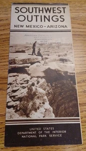 Antike Nationalpark Karte illustrierte Sehenswürdigkeiten "Südwestausflüge" - Bild 1 von 4