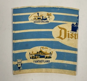 Vintage Disneyland 1960s Dixie Cup Waxed Paper Drinking Cup Flattened - Picture 1 of 3