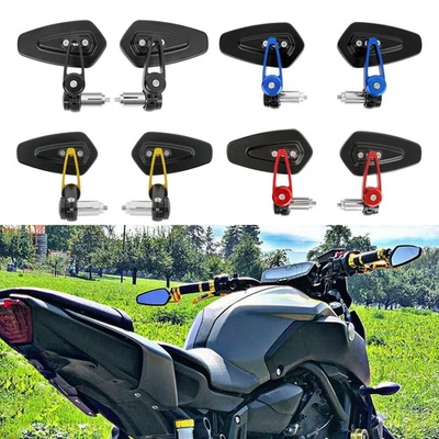 Par de espejos retrovisores de extremo de barra de 7/8" 22 mm para Yamaha Honda Kawasaki Suzuki Triumph Foto 1 de 4