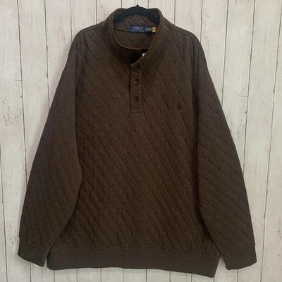 Polo Ralph Lauren Hombre Acolchado Algodón Jersey Pullover Doble Punto Marrón 3XB NUEVO CON ETIQUETAS Foto 1 de 4