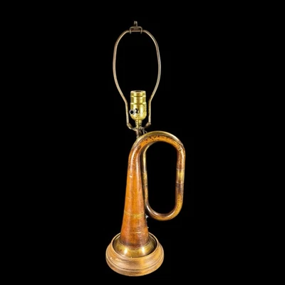 喇叭台灯铜和黄铜第一次世界大战升级军用喇叭带竖琴 — 第 1/4 张图片