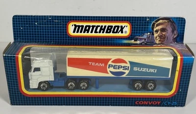 Matchbox Convoy CY-25 PEPSI Team Suzuki Semi Truck Blue Unpunched Window Box - Image 1 of 4