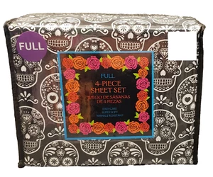 HALLOWEEN DAY OF THE DEAD SUGAR SKULL THEMED FULL SHEETS SET~NEW~HOLIDAY - Picture 1 of 3