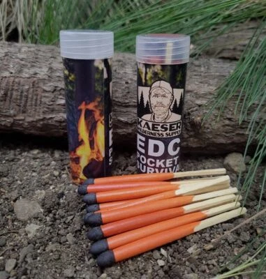 KAESER WILDERNESS SUPPLY Stormproof Windproof Waterproof Matches 28 pcs 25sec Burn Time Survival Camping
