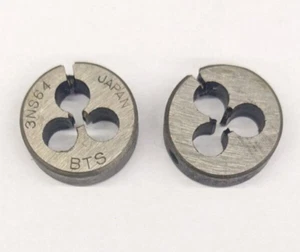 2 BTS 3-64 NS Round Dies 13/16" OD Screw Adjustable Die Carbon Steel Japan - Picture 1 of 1