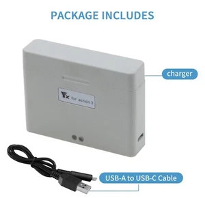 2 in1 Dual Battery Charger USB Charging Hub Box For DJI Action 3 Action 4 Camera - Picture 1 of 8