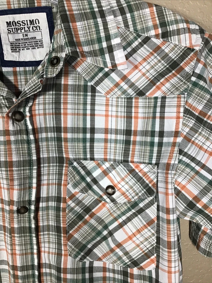 Camisa a Presión Mossimo Supply Niños Perla Talla M Vaquero Occidental Rodeo Manga Corta C1 Foto 1 de 4
