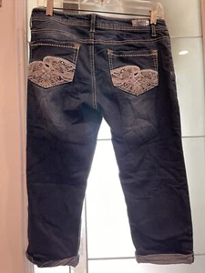 Girls Youth Jeans Justice Premium Size 18R Skinny Preowned 18 Inseam Capris - Picture 1 of 12