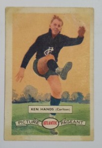 1958 ATLANTIC VFL CARD #113 KEN HANDS CARLTON FOOTBALL CLUB 