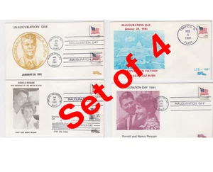 TurtlesTradingPost- Ronald Reagan Inauguration 1981- John Shue Cachets- 4 Covers - Picture 1 of 3